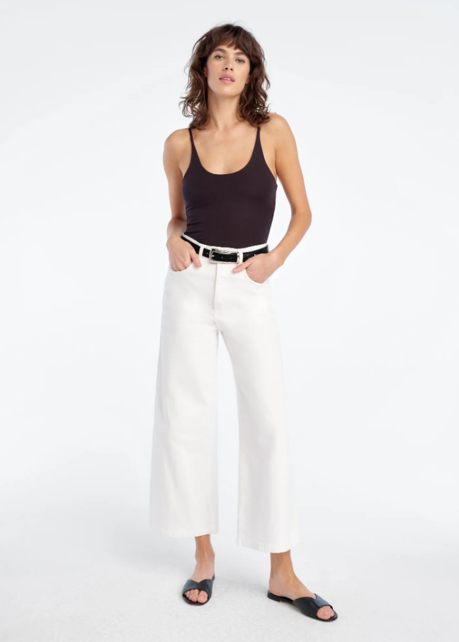 The Masha Super High Rise Wide Leg Crop, White