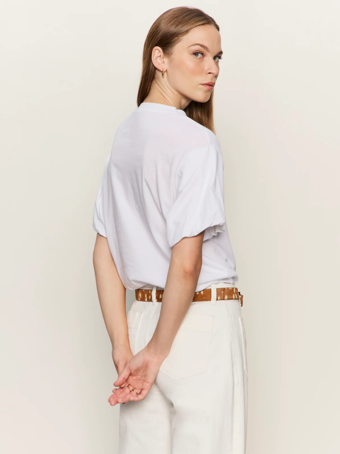 Pleat Bubble Tee, White