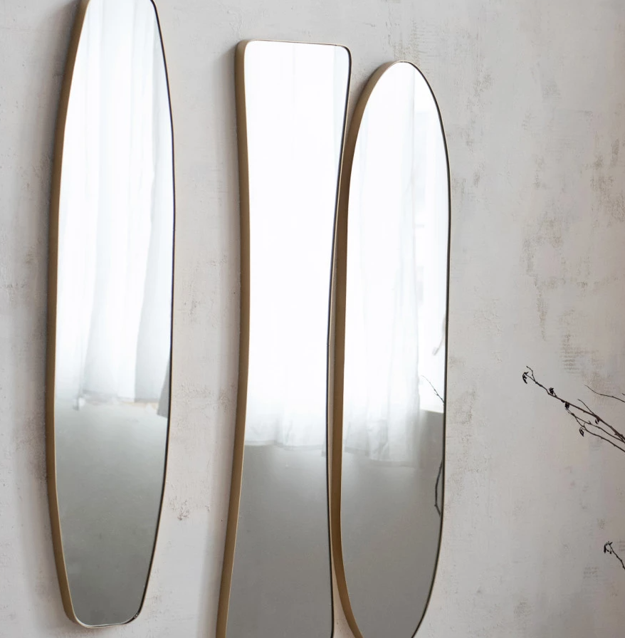 Metal Framed Wall Mirror, Gold - 13 Hub Lane   |  Wall Mirrors