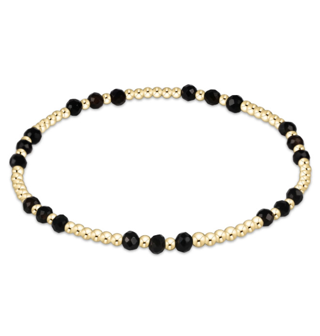 enewton Gemstone Gold Joy Pattern 3mm Bead Bracelet - Faceted Onyx - 13 Hub Lane   |  Beaded Bracelets