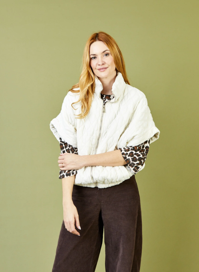 Charlston Quilted Bomber Jacket, Latte - 13 Hub Lane   |  