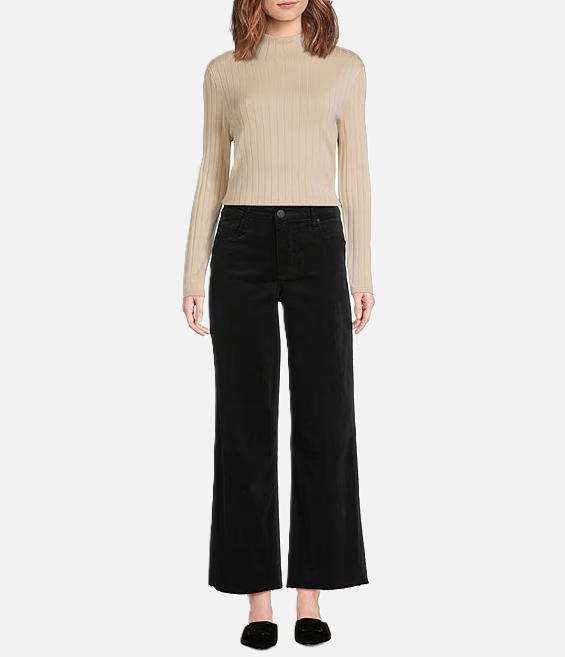 Kut From The Kloth Meg High Rise Corduroy Ab Fab, Black