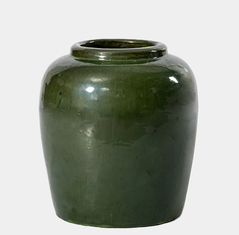 Thea Stoneware Vase, Green - 13 Hub Lane   |  Stoneware Vases