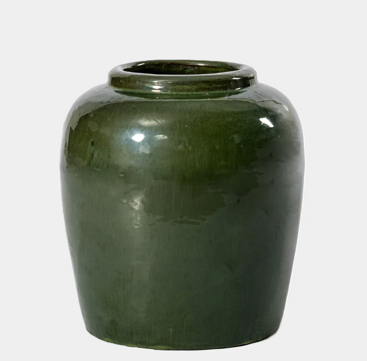 Thea Stoneware Vase, Green - 13 Hub Lane   |  Stoneware Vases