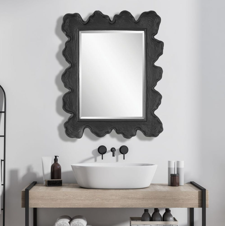 Sea Coral Mirror, Black - 13 Hub Lane   |  Rectangular Wall Mirrors