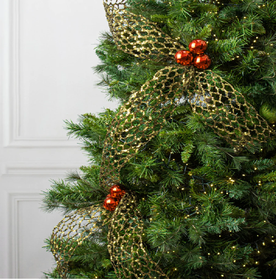 Glitter Chicken Wire Ribbon Garland - 13 Hub Lane   |  Christmas Garlands