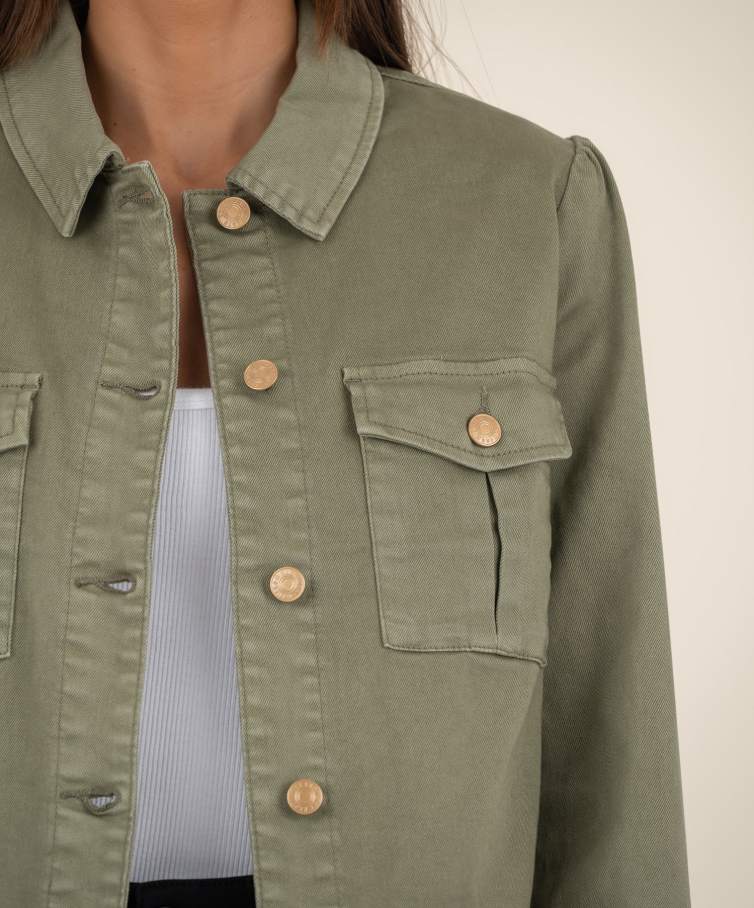 Kut From the Kloth Jocelyn Trucker Jacket, Sage - 13 Hub Lane   |  Trucker Jackets