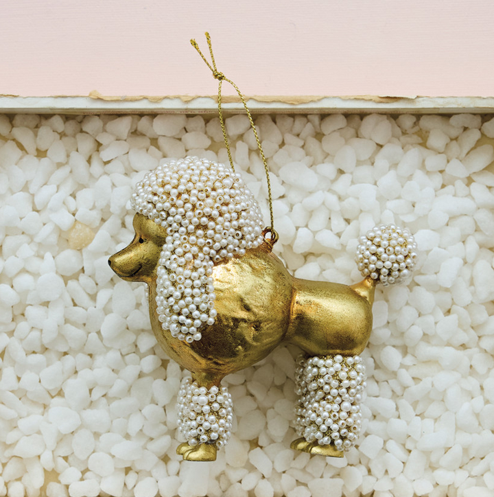 Glass Poodle w/ Faux Pearls