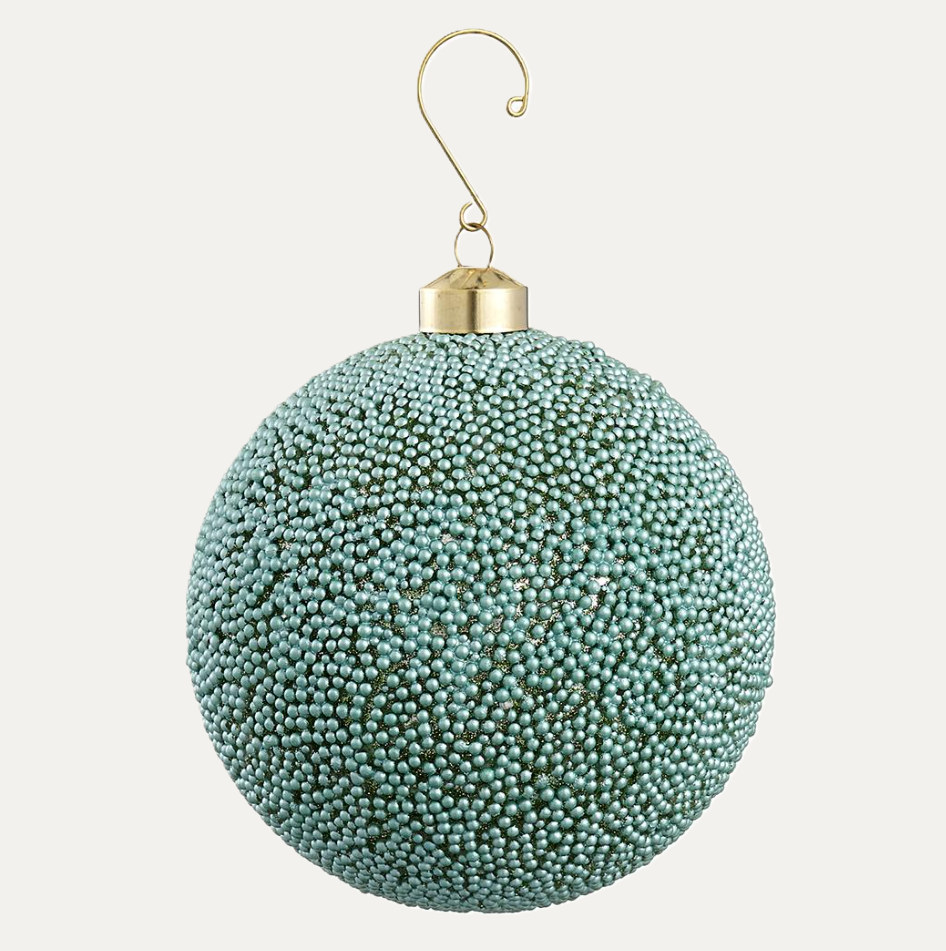 Beaded Glass Ball Ornament, Jade - 13 Hub Lane   |  