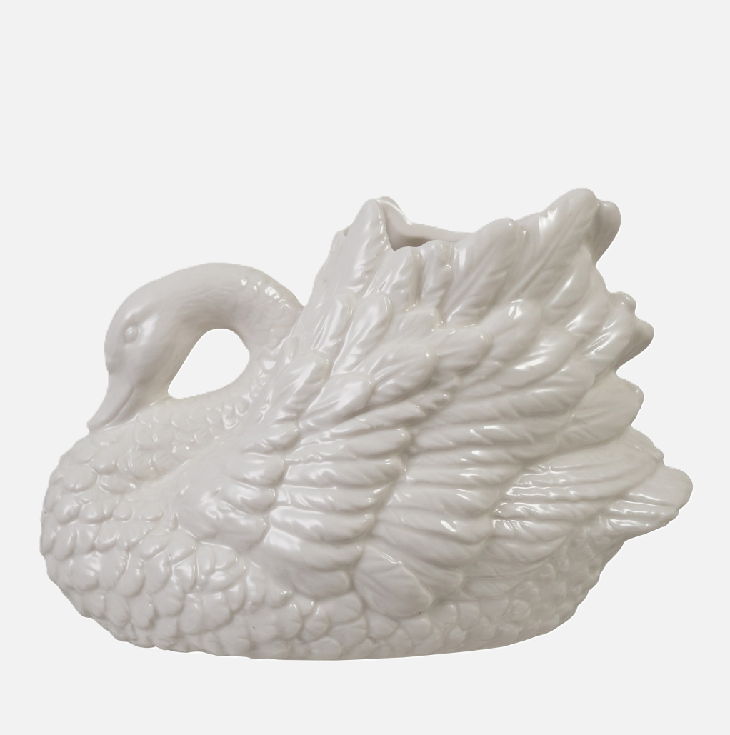 Stoneware Swan Vase