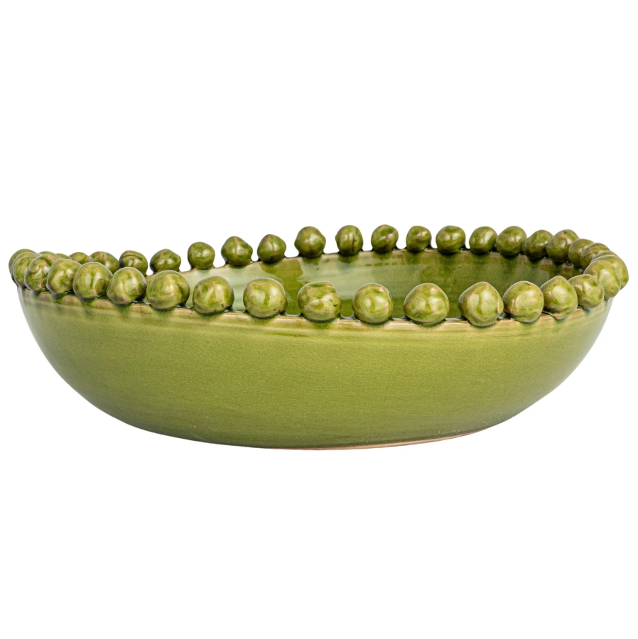 Decorative Handmade Terra-Cotta Bowl w/ Hobnail Edge - 13 Hub Lane   |  Terra-Cotta Bowls