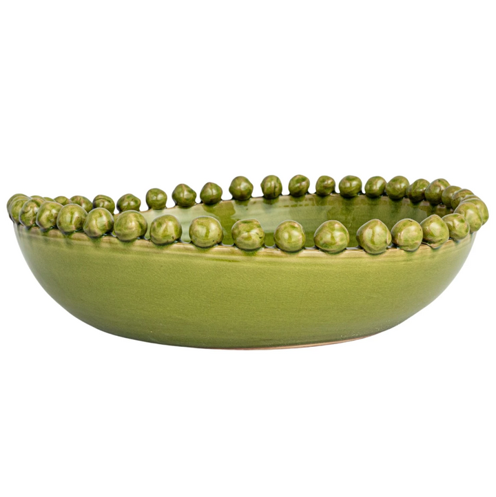 Decorative Handmade Terra-Cotta Bowl w/ Hobnail Edge - 13 Hub Lane   |  Terra-Cotta Bowls