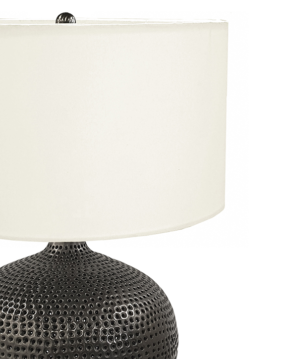 Gray Round Table Lamp