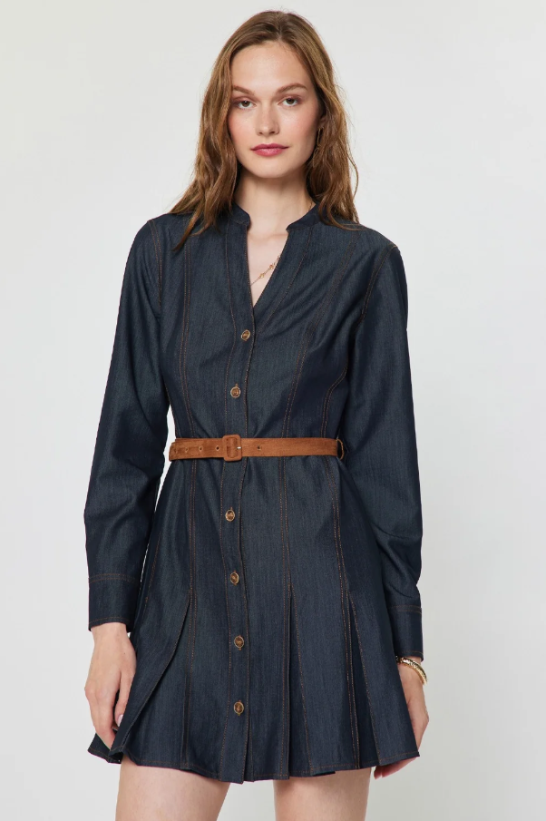 Belted Mini Shirtdress