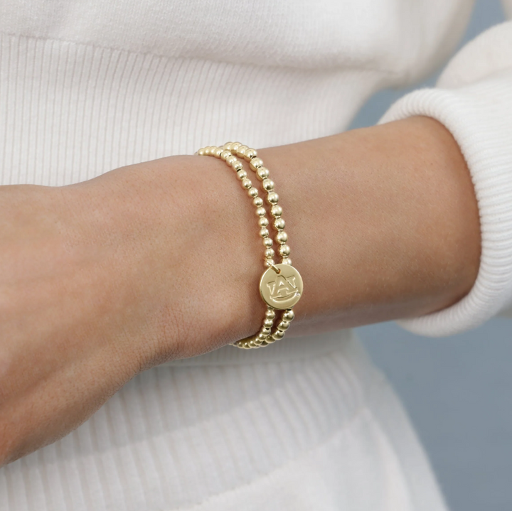 enewton ecollegiate classic gold 3mm bracelet - auburn disc