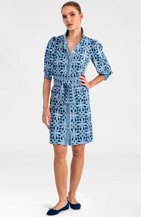 Swagger Mini Dress, Navy Ring Toss