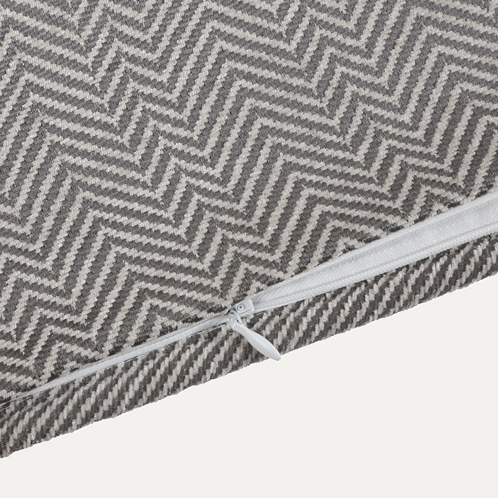 Herringbone Buckle Detailed Lumbar Pillow, Taupe