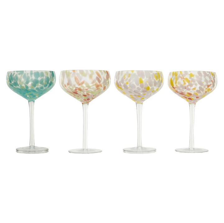 Blown Stemmed Confetti Champagne/Coupe Glass