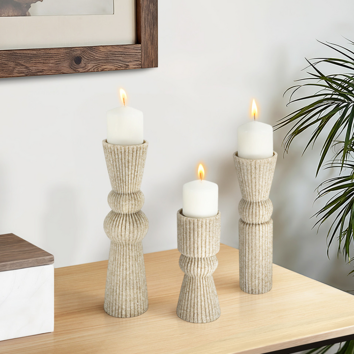 Flowood Brown Quartz Candle Holder