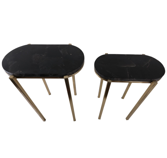 Dewey Black Quartz Nesting Tables