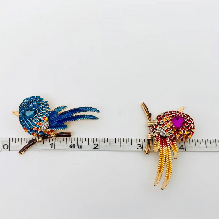 Rhinestone Enamel Little Bird Brooch
