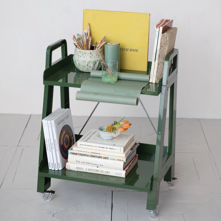 2-Tier Plastic Cart on Casters - 13 Hub Lane   |  Castered Carts