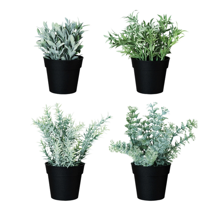 Faux Herbs in Plastic Pot