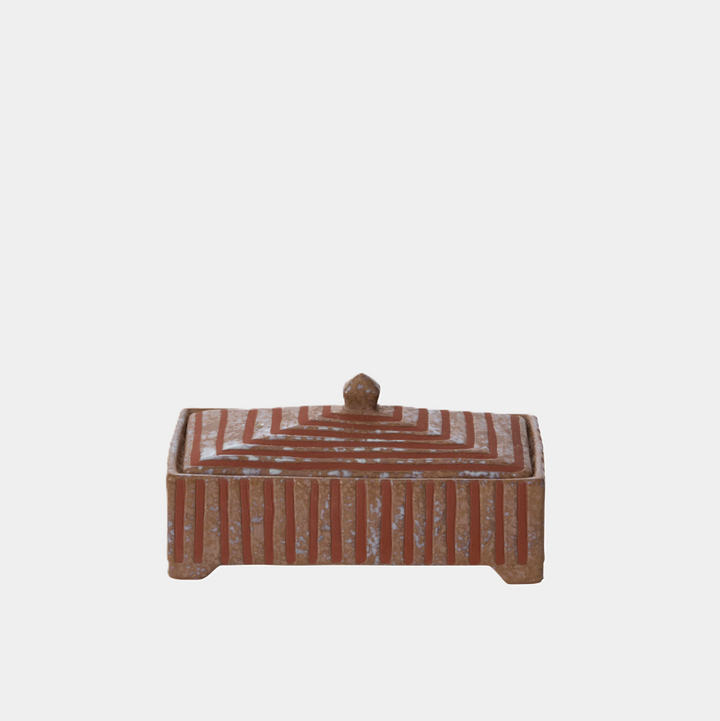 Banda Decorative Box, Brown - 13 Hub Lane   |  Ceramic Boxes