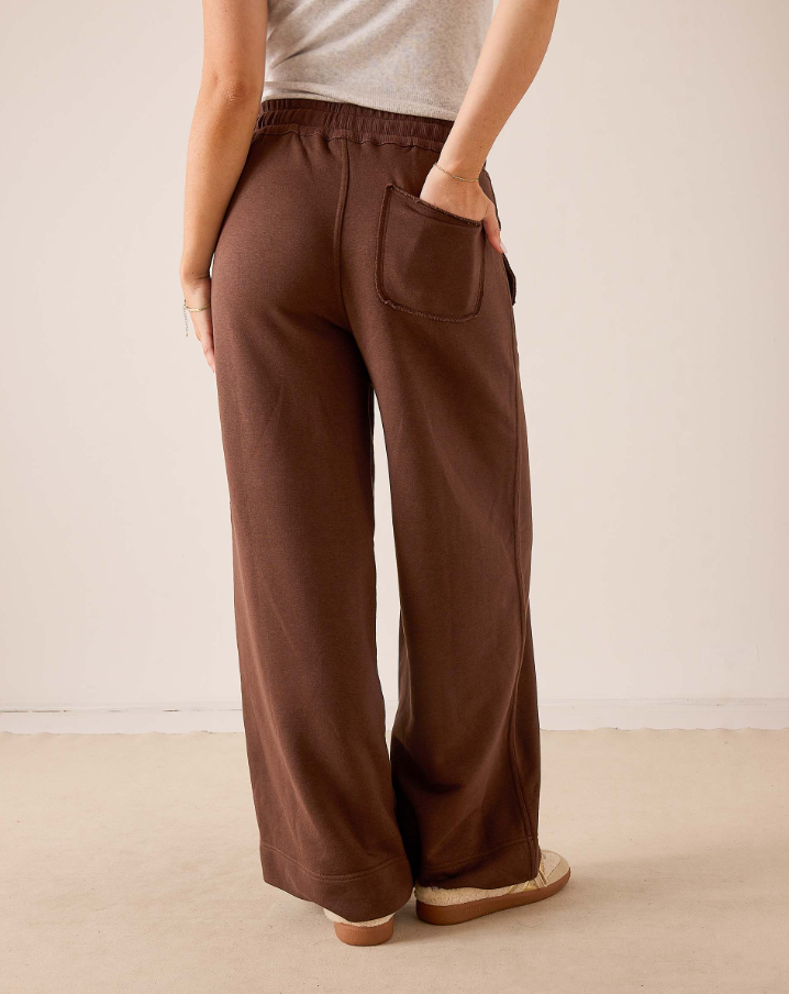 Frenchie Wide Leg Pants, Espresso