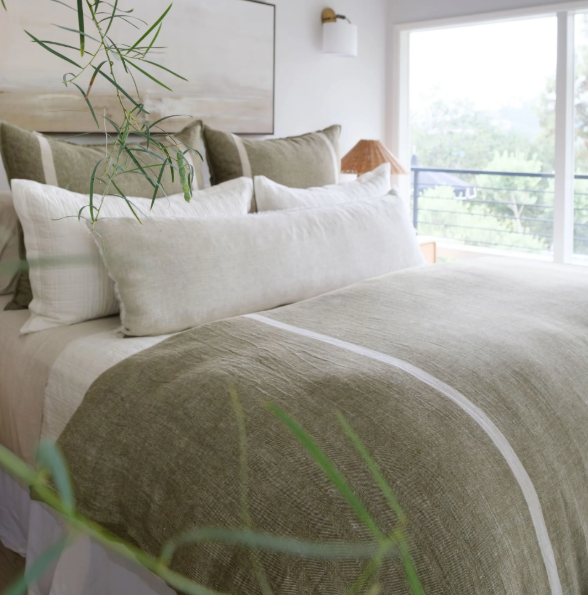 Rory Duvet Cover, Moss & Flax