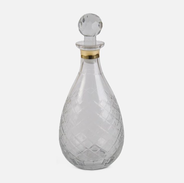 Glass Decanter w/ Gold Trim