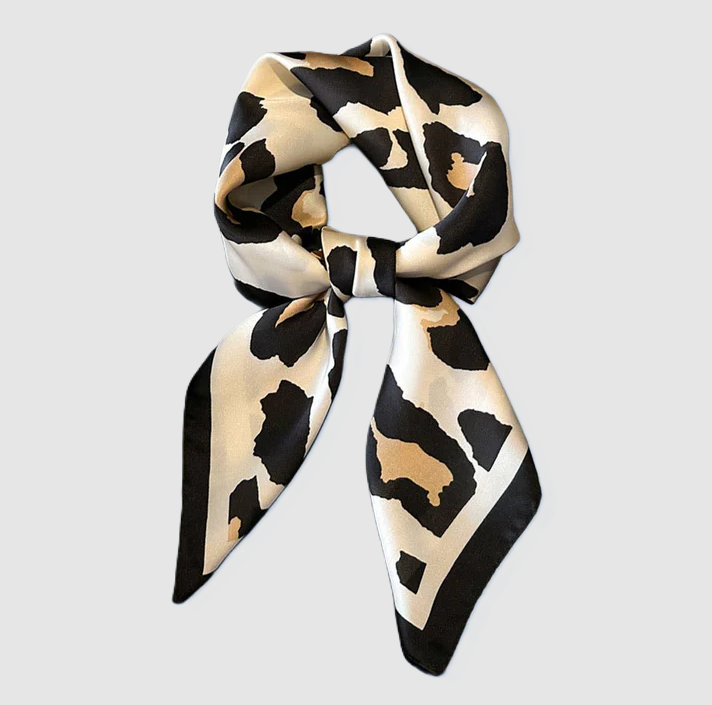Leopard Print Scarf / Hair Wrap, Off-White - 13 Hub Lane   |  