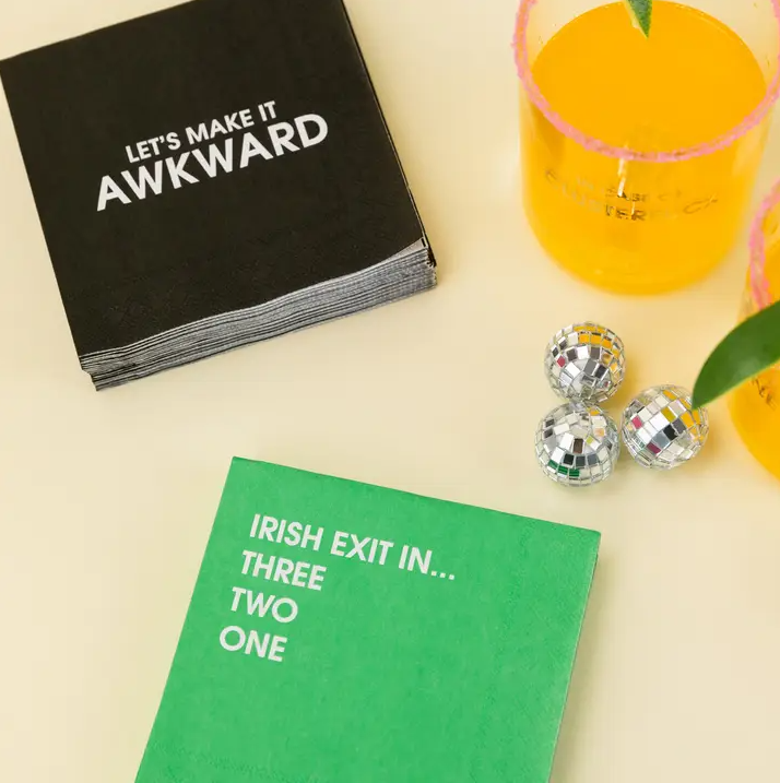 Irish Exit in 3,2,1... - Cocktail Napkins - 13 Hub Lane   |  Funny Cocktail Napkins