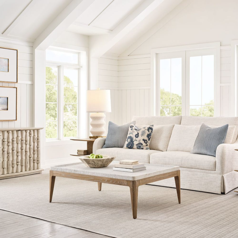 White Linen Coffee Table