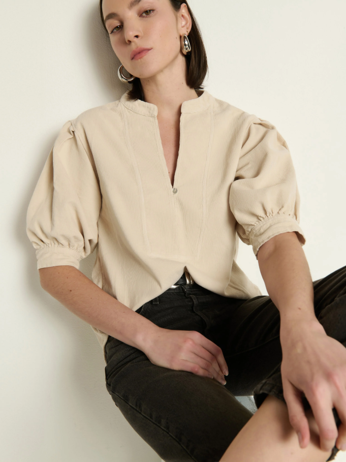 Nation LTD Emmett Top, Moonbeam - 13 Hub Lane   |  Puff Sleeve Tops