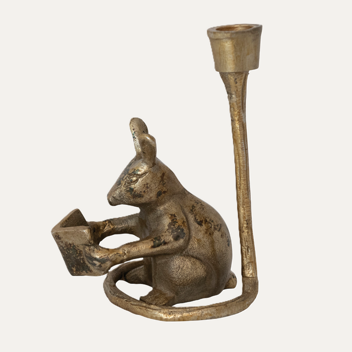 Cast Aluminum Mouse Taper Holder