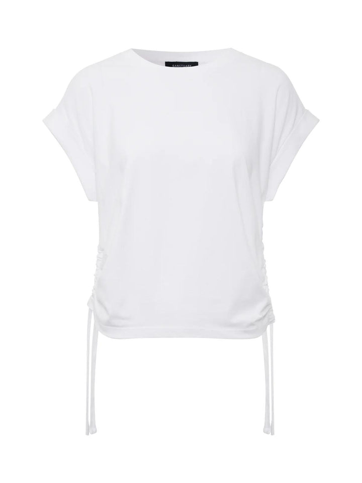 All Day Ruched Tee, White