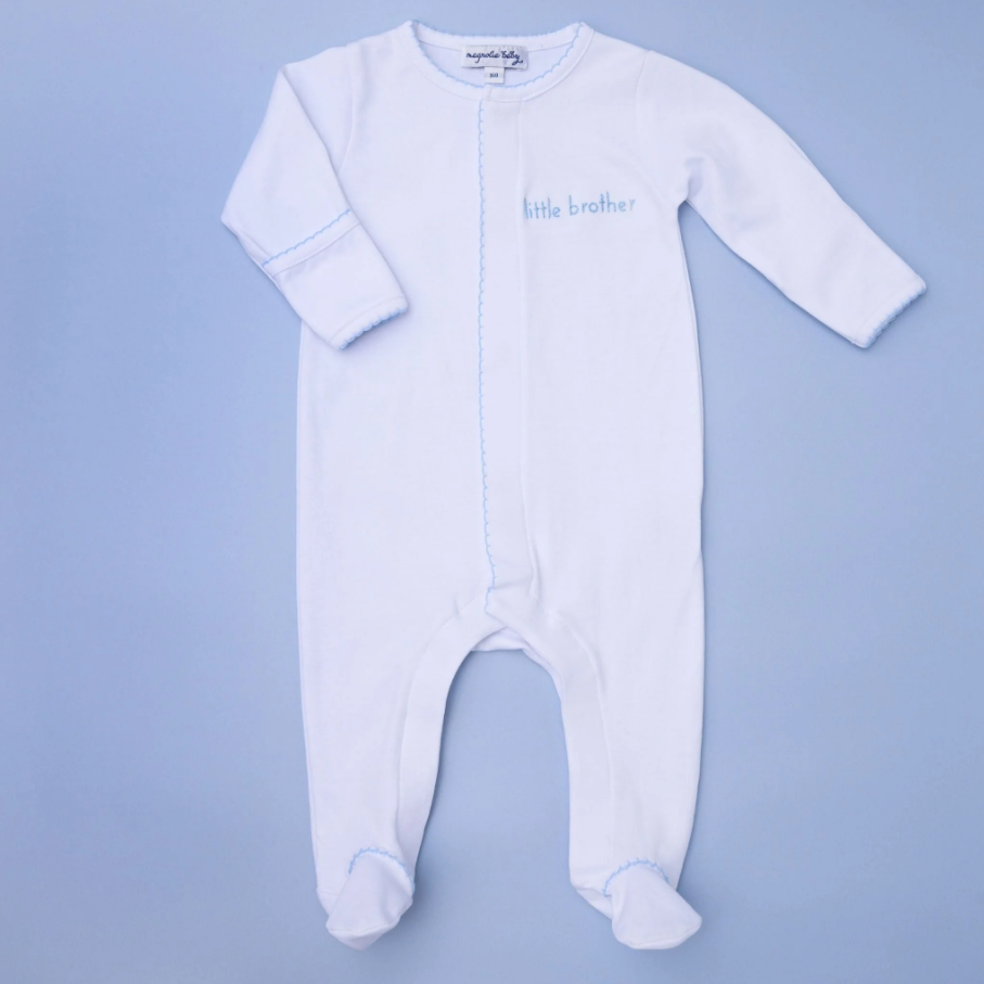 Little Brother Embroidered Footie - 13 Hub Lane   |  Footies