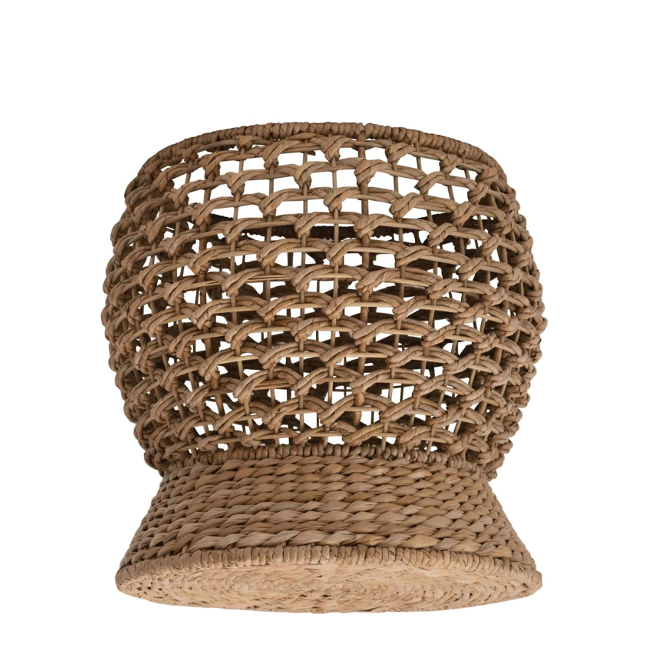 Water Hyacinth & Rattan Stool/ Basket - Thumbnail 2