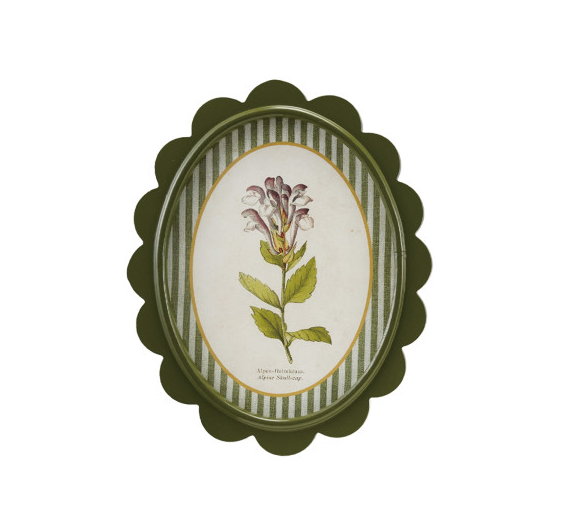 Scalloped Flower, Green Stripe Mat