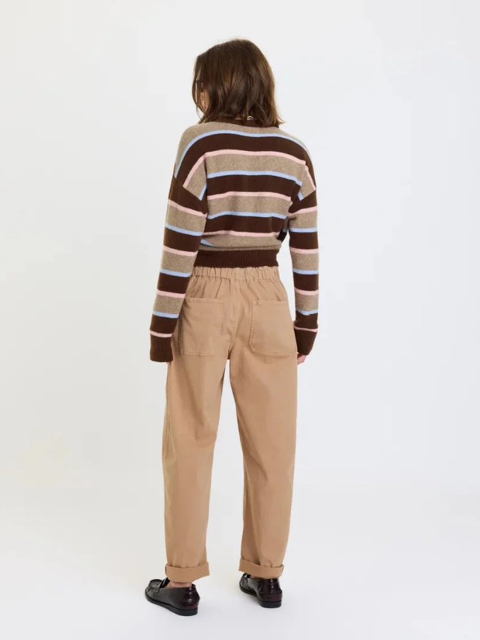 Villa Drawstring Barrel Pant, Latte