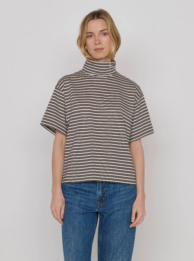 Nation LTD Fable Turtleneck Tee, Vintage Yarn Dye Stripe - 13 Hub Lane   |  