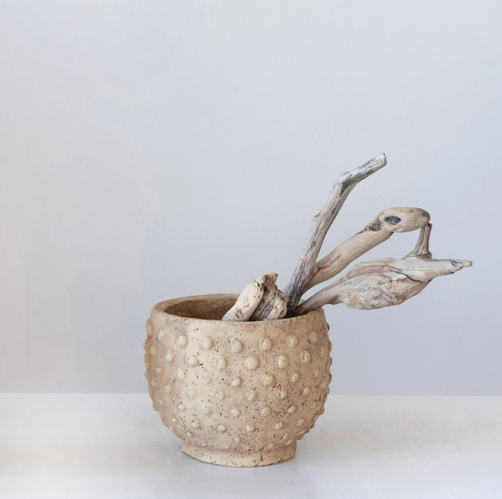 Distressed Sandstone Hobnail Planter