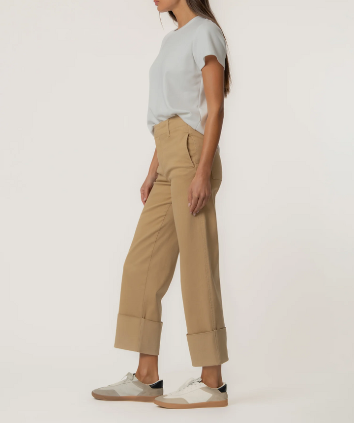 Kut From the Kloth Sienna High Rise Straight Leg, Khaki - 13 Hub Lane   |  Cropped Straight Leg Pants