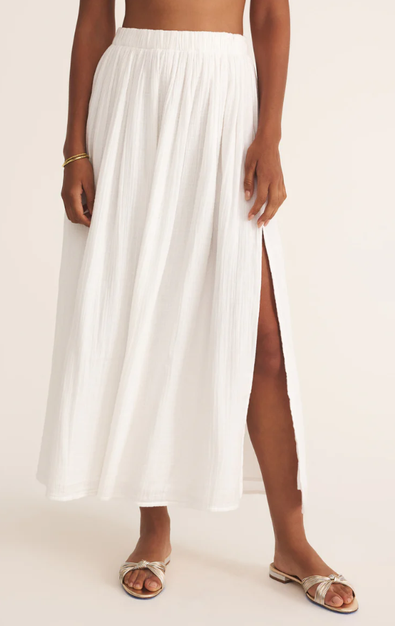Reina Airy Skirt, White - 13 Hub Lane   |  Midi Skirts