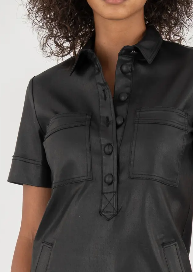Kut from the Kloth Tatiana Faux Leather Mini, Black