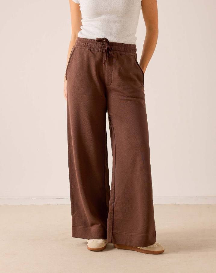 Frenchie Wide Leg Pants, Espresso