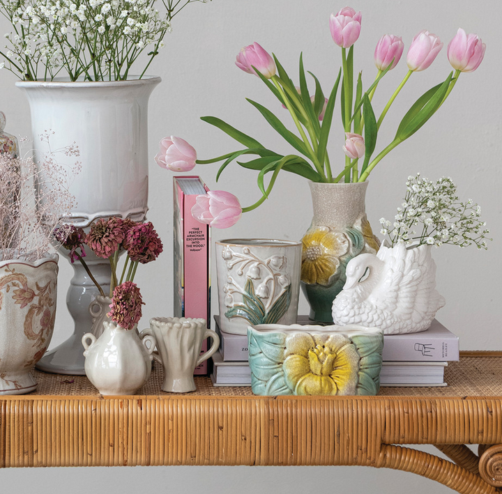 Stoneware Swan Vase