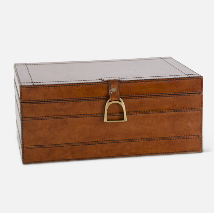 Brown Leather Box w/ Stirrup Latch
