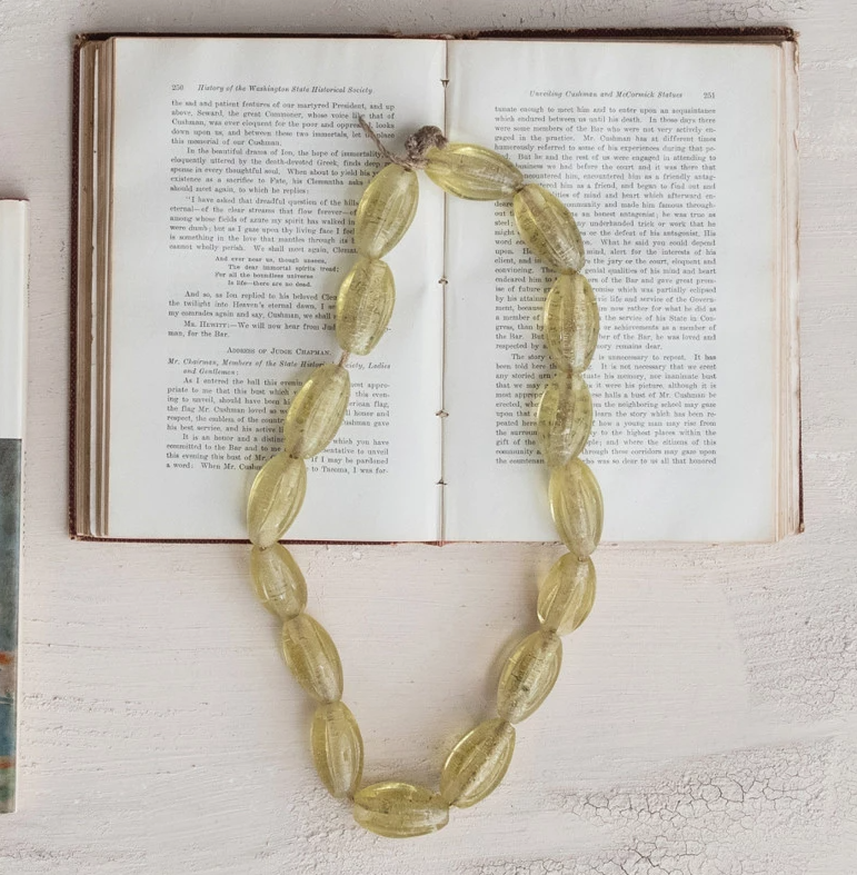 Glass Beads on Jute Cord